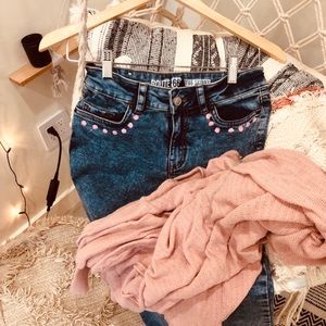 Route 66  jeans (hand painted)